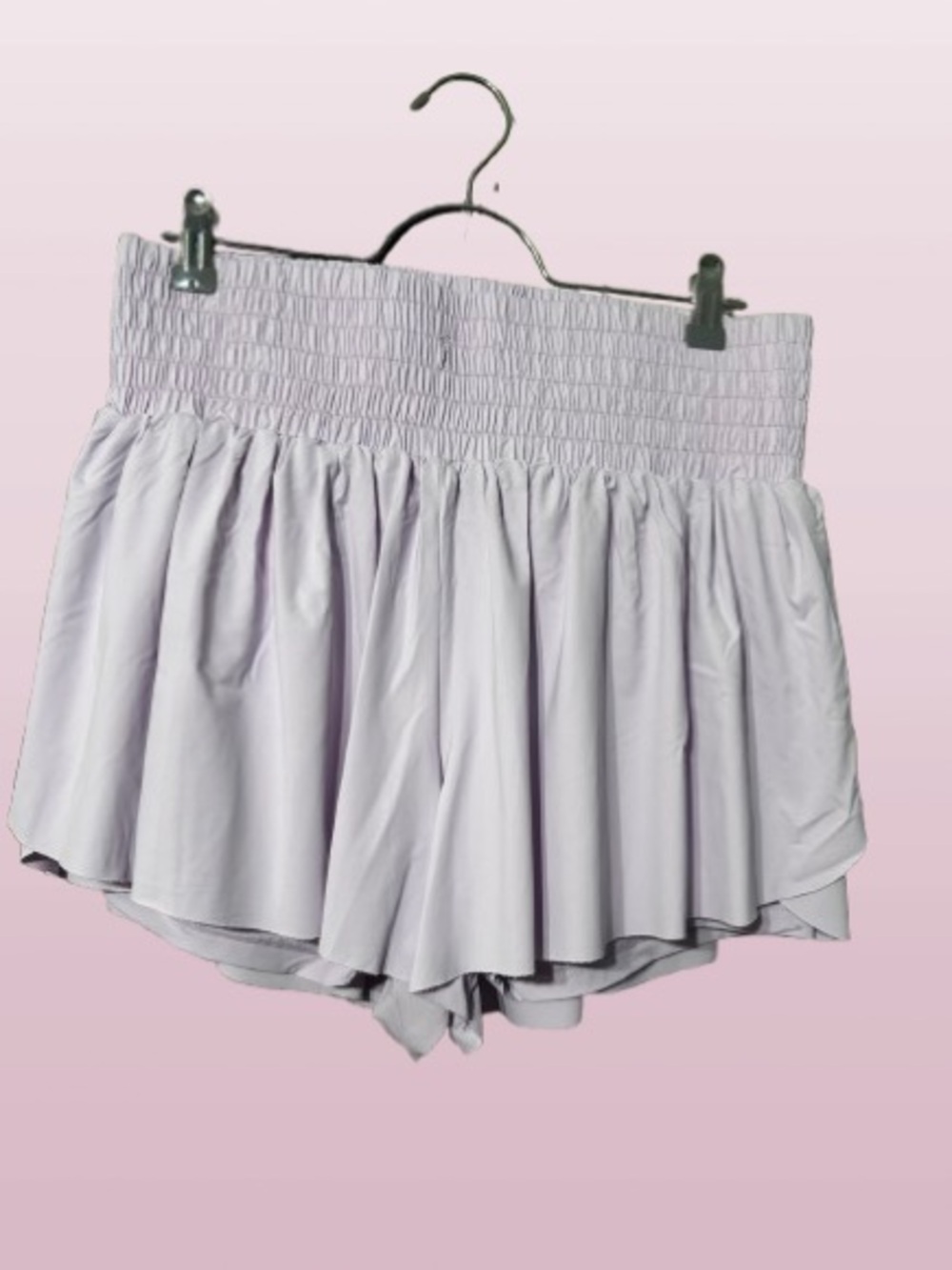 Smocked Waist Lavender Ruffle Women’s Shorts